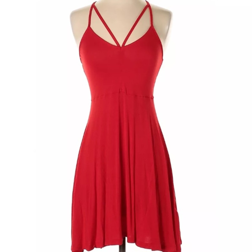 NWT Express Red Strappy Fit & Flare Knit Dress S